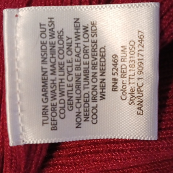 Time and Tru "Red Rum" Knit Topin Size Large (12-14) - Picture 6 of 7